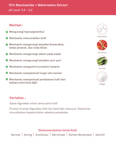 Dear Me Beauty Single Activator Face Serum- 10% Niacinamide + Watermelon Extract (32ml)