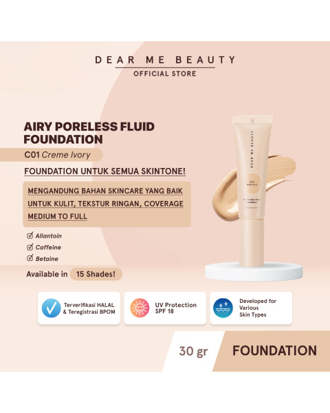 Airy Poreless Fluid Foundation - C01 Creme Ivory