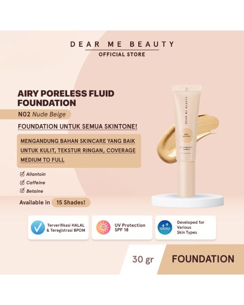 Airy Poreless Fluid Foundation - N02 Nude Beige