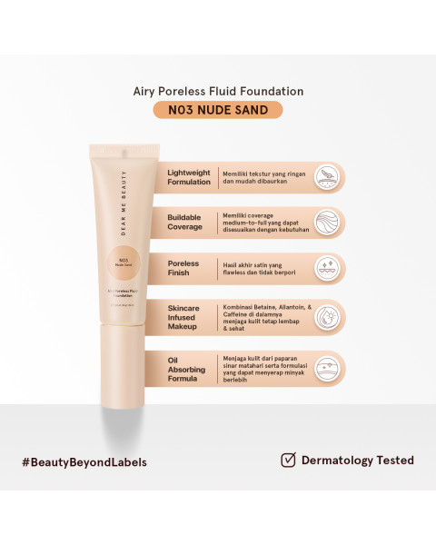 Airy Poreless Fluid Foundation - N03 Nude Sand