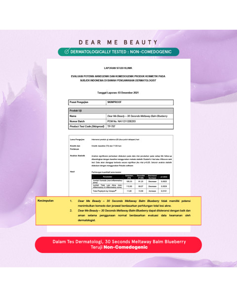 Dear Me Beauty Cleansing Balm - Meltaway Balm Blueberry (Hyaluronic Acid)