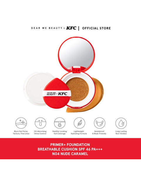 Dear Me Beauty X KFC Primer + Foundation Breathable Cushion SPF46 PA+++ - N04 (Nude Caramel)