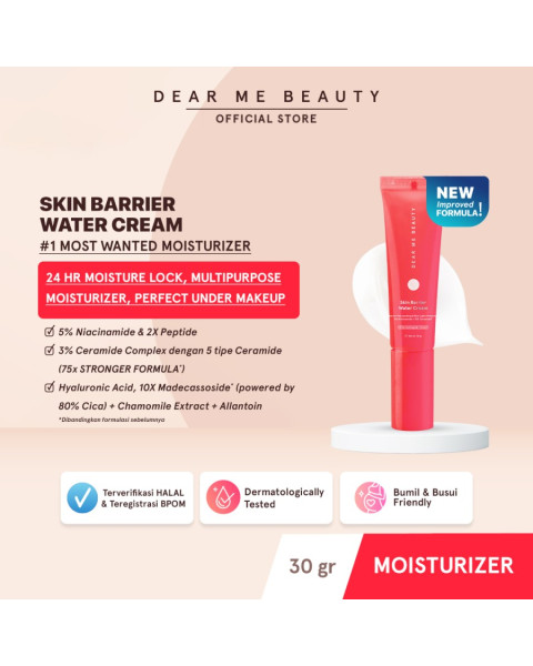 Dear Me Beauty Moisturizer - Skin Barrier Water Cream (Ceramide) - Improved Formula